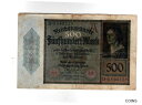【極美品/品質保証書付】 アンティークコイン 硬貨 XXX-rare genuine german 500 Mark weimar banknote 1922 ...
