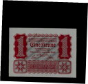 【極美品/品質保証書付】 アンティークコイン 硬貨 AUSTRIA ( 1 ) BANK NOTE 1 KRONE 2 . 1 . 1922 P 73 UNCI...