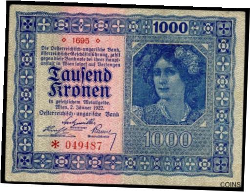 ڶ/ʼݾڽա ƥ Ų AUSTRIA 1000 KRONEN 1922 PICK 78A VF SEE PICTURESEE PHOTOS! [̵] #oof-wr-013415-686