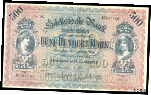 ڶ/ʼݾڽա ƥ Ų GERMANY / DRESDEN 500 MARK 1922 @ LARGE SIZE NOTE ! [̵] #oof-wr-013415-935