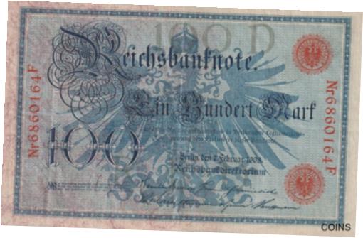 楽天金銀プラチナ　ワールドリソース【極美品/品質保証書付】 アンティークコイン 硬貨 Germany 1908 100 Mark Circulated Banknote Pick 33 Bargain Bin [送料無料] #oof-wr-013417-496