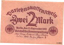【極美品/品質保証書付】 アンティークコイン 硬貨 Germany 2 Mark Berlin 15.9.1922 Circulated Banknote JW...
