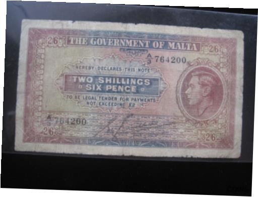 ڶ/ʼݾڽա ƥ    [̵] MALTA 2 SHILLINGS 6 PENCE 1940 P18 TA'MALTA KGVI BRITISH 4200# BANKNOTE MONEY