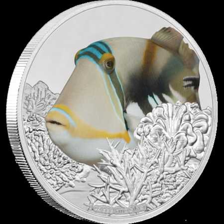  アンティークコイン 銀貨 (usdm-2322-140) 2018 Niue $ 2 Reef Fish Triggerfish 1 oz Silver Proof Coin-3,000  #scf-wr-2322-140