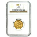 【極美品/品質保証書付】 アンティークコイン コイン 金貨 銀貨 [送料無料] $5 Liberty Gold Half Eagle MS-63 NGC - SKU #1128