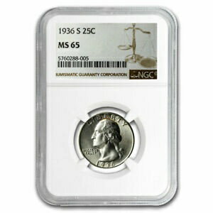 ڶ/ʼݾڽա ƥ    [̵] 1936-S Washington Quarter MS-65 NGC - SKU#172662