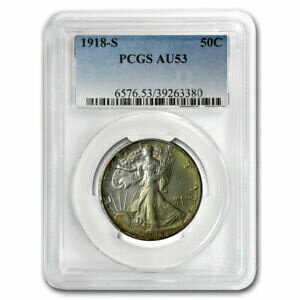 ڶ/ʼݾڽա ƥ    [̵] 1918-S Walking Liberty Half Dollar AU-53 PCGS - SKU#221487