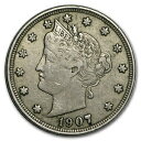 【極美品/品質保証書付】 アンティークコイン コイン 金貨 銀貨 [送料無料] 1907 Liberty Head V Nickel VF - SKU#16468