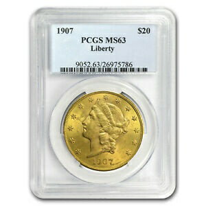 【極美品/品質保証書付】 アンティークコイン 金貨 1907 $20 Liberty Gold Double Eagle MS-63 PCGS [送料無料] #got-wr-2984-784