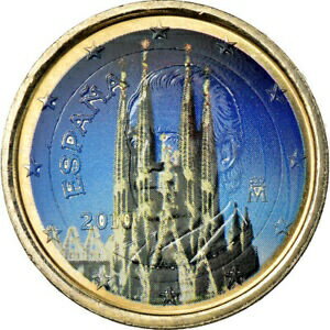 【極美品/品質保証書付】 アンティークコイン コイン 金貨 銀貨 [送料無料] [#756588] Spain, 2 Euro, Sagrada Familia, 2010, Colorised, AU(55-58)