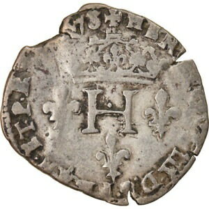 【極美品/品質保証書付】 アンティークコイン 硬貨 [#893558] Coin, France, Henri III, Sol Parisis, 1578, Dijon, VF(20-25), Billon [送料無料] #ocf-wr-3121-1153