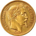 【極美品/品質保証書付】 アンティークコイン コイン 金貨 銀貨 送料無料 856215 Coin, France, Napoleon III, 20 Francs, 1865, Paris, AU(50-53), Gold