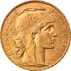  アンティークコイン コイン 金貨 銀貨   Coin, France, Marianne, 20 Francs, 1910, Paris, MS(60-62), Gold, KM:857