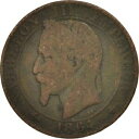 【極美品/品質保証書付】 アンティークコイン コイン 金貨 銀貨 [送料無料] [#406999] France, 5 Centimes, 1864, Strasbourg, VG(8-10), Bronze, KM:797.2