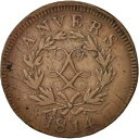 yɔi/iۏ؏tz AeB[NRC RC   [] [#416870] FRENCH STATES, ANTWERP, 10 Centimes, 1814, Anvers, VF(30-35), Bronze