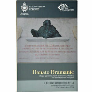  アンティークコイン コイン 金貨 銀貨   San Marino, 2 Euro, Donato Bramante, 2014, Rome, MS(65-70)