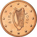 【極美品/品質保証書付】 アンティークコイン コイン 金貨 銀貨 [送料無料] [#772907] IRELAND REPUBLIC, 2 Euro Cent, 2003, AU(55-58), Copper Plated Steel