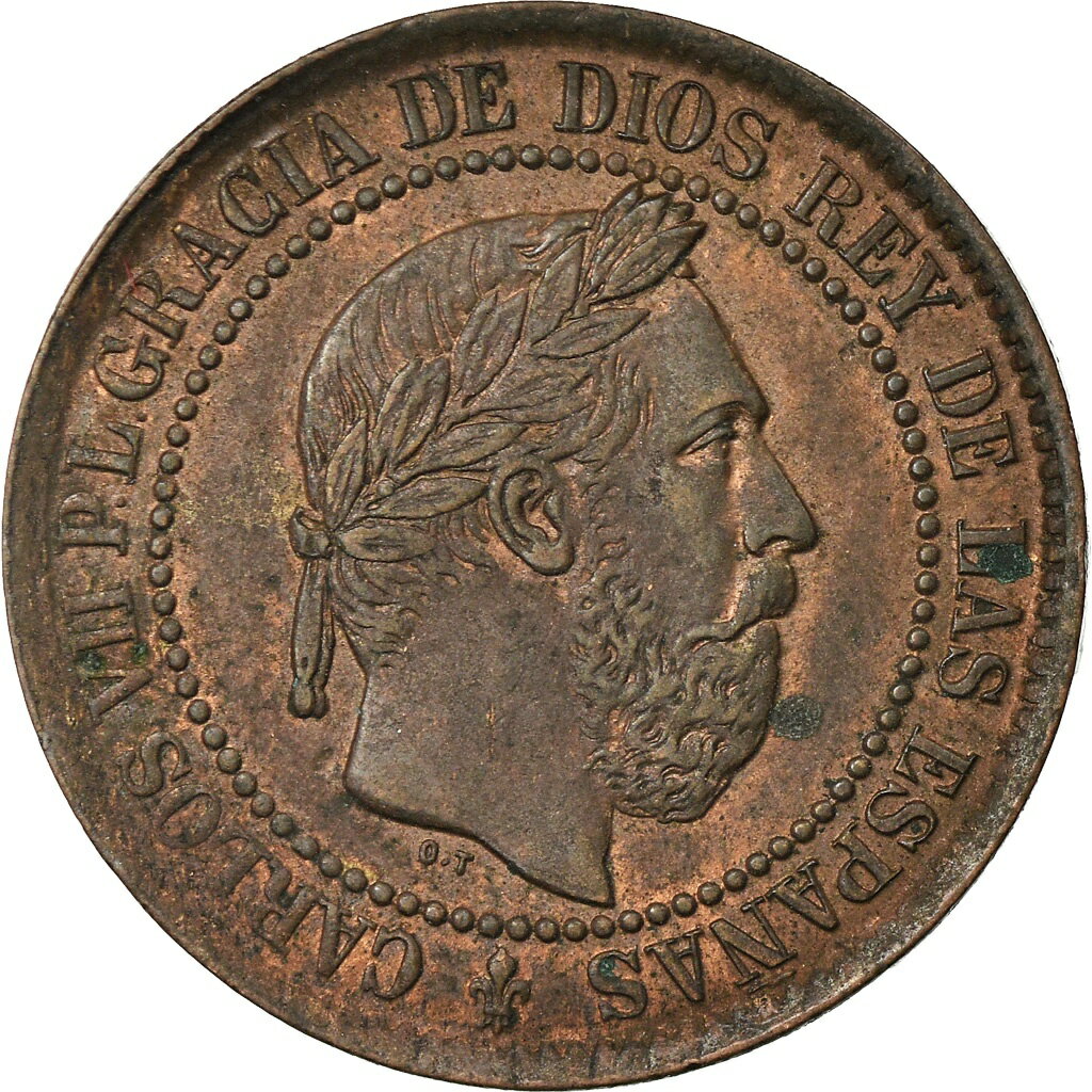 yɔi/iۏ؏tz AeB[NRC RC   [] [#489028] Coin, Spain, Charles VII, 5 Centimos, 1875, AU(55-58), Copper, KM:669