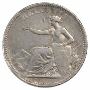  アンティークコイン コイン 金貨 銀貨   Coin, Switzerland, 5 Francs, 1874, Bruxelles, VF(30-35), Silver, KM:11