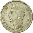  アンティークコイン コイン 金貨 銀貨   Coin, France, Charles X, 5 Francs, 1828, Perpignan, VF(20-25), Silver