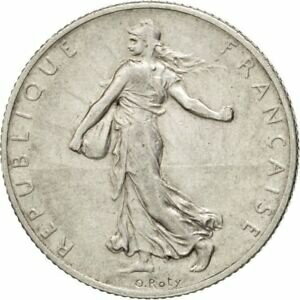 【極美品/品質保証書付】 アンティークコイン コイン 金貨 銀貨 [送料無料] [#28513] FRANCE, Semeuse, 2 Francs, 1912, Paris, KM #845.1, AU(50-53), Silver