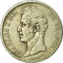 【極美品/品質保証書付】 アンティークコイン コイン 金貨 銀貨 [送料無料] [#497619] Coin, France, Charles X, 5 Francs, 1827, Paris, VF(30-35), Silver