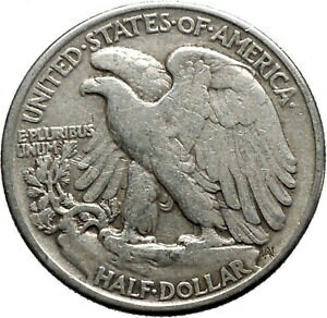 楽天金銀プラチナ　ワールドリソース【極美品/品質保証書付】 アンティークコイン コイン 金貨 銀貨 [送料無料] 1943 WALKING LIBERTY Half Dollar Bald Eagle United States Silver Coin i44691