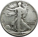 楽天金銀プラチナ　ワールドリソース【極美品/品質保証書付】 アンティークコイン コイン 金貨 銀貨 [送料無料] 1942 WALKING LIBERTY Half Dollar Bald Eagle United States Silver Coin i44710