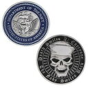 【極美品/品質保証書付】 アンティークコイン 硬貨 US MIlitary Navy SKULL Death Smiles Challenge Coin Collectible USNY Collectible 送料無料 ocf-wr-3186-125