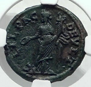 【極美品/品質保証書付】 アンティークコイン コイン 金貨 銀貨 [送料無料] PHILIP II as Caesar Ancient 244AD DEULTUM Thrace Romona Coin HOMONOIA NGC i80125