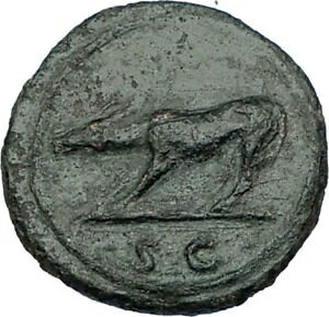 ڶ/ʼݾڽա ƥ    [̵] TRAJAN 109AD Rome Quadrans or Semis Authentic Ancient Roman Coin She Wolf i65547