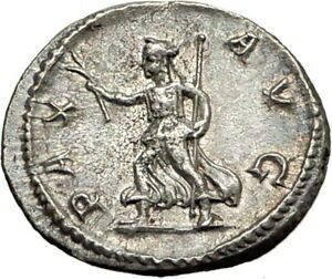 ڶ/ʼݾڽա ƥ    [̵] SEVERUS ALEXANDER -226AD Rome Authentic Ancient Silver Roman Coin PAX i65411