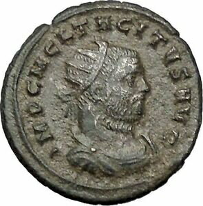  アンティークコイン コイン 金貨 銀貨  Tacitus receiving wreath from Victory Rare 275AD Ancient Roman Coin i54443