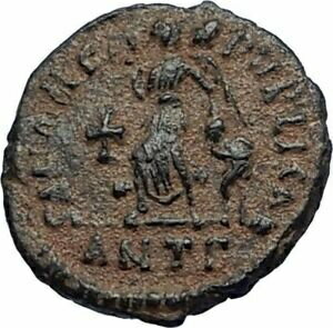 ڶ/ʼݾڽա ƥ    [̵] ARCADIUS Authentic 383AD Ancient Roman Coin w VICTORY ANGEL &CROSS i67115