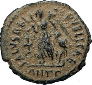 ڶ/ʼݾڽա ƥ    [̵] ARCADIUS Authentic 383AD Ancient Roman Coin w VICTORY ANGEL &CROSS i67027