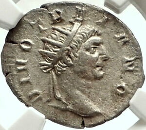 ڶ/ʼݾڽա ƥ    [̵] Divus TRAJAN Authentic Ancient Silver 250AD Roman Coin TRAJAN DECIUS NGC i68411