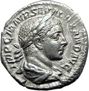 ڶ/ʼݾڽա ƥ    [̵] SEVERUS ALEXANDER 223AD Authentic Ancient Silver Roman Coin JUPITER i65083