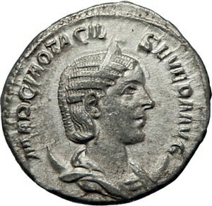  アンティークコイン コイン 金貨 銀貨  OTACILIA SEVERA wife of Philip I 248AD Silver Ancient Roman Coin Pietas i70279