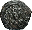 yɔi/iۏ؏tz AeB[NRC RC   [] MAURICE TIBERIUS Authentic Ancient Constantinople Follis BYZANTINE Coin i83019