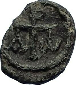 ڶ/ʼݾڽա ƥ    [̵] JUSTINIAN I the Great Ancient Nummus Carthage Coin Christian ALPHA OMEGA i71736