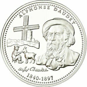  アンティークコイン コイン 金貨 銀貨   France, Medal, Provence, Alphonse Daudet, MS(65-70), Silver