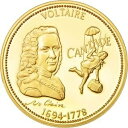  アンティークコイン コイン 金貨 銀貨   France, Medal, Voltaire, History, MS(63), Vermeil, 40