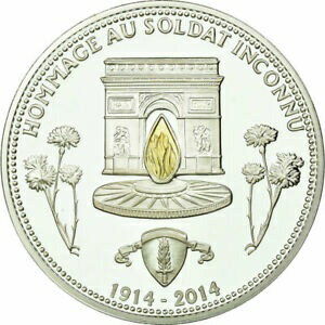  アンティークコイン コイン 金貨 銀貨   France, Medal, Hommage au soldat inconnu, 2014, MS(65-70), Silver