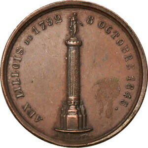  アンティークコイン コイン 金貨 銀貨   France, Medal, Hommage aux Lillois de 1792, History, 1845, Lecomte