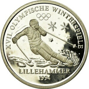  アンティークコイン コイン 金貨 銀貨   France, Medal, Jeux Olympiques d'Hiver de Lillehammer, 1994, MS(64)