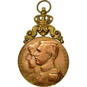  アンティークコイン コイン 金貨 銀貨   Belgium, Medal, Elisabeth et Albert, Evergem, 1927, AU(50-53), Copper