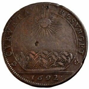 ڶ/ʼݾڽա ƥ    [̵] [#71680] France, Royal, Token, 1692, VF(20-25), Copper, Feuardent #9822, 9.02
