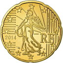  アンティークコイン コイン 金貨 銀貨   France, 20 Euro Cent, 2014, Proof / BE, MS(65-70), Brass, Gadoury:5a.