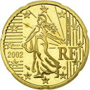 【極美品/品質保証書付】 アンティークコイン コイン 金貨 銀貨 [送料無料] [#772189] France, 20 Euro Cent, 2002, BE, MS(65-70), Brass, KM:1286