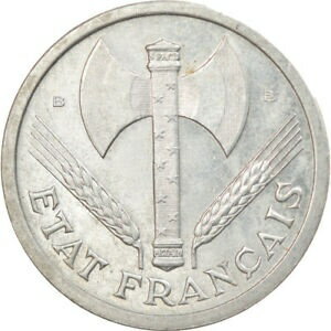 【極美品/品質保証書付】 アンティークコイン コイン 金貨 銀貨 [送料無料] [#916534] Coin, France, Bazor, 2 Francs, 1943, Beaumont - Le Roger, AU(55-58)